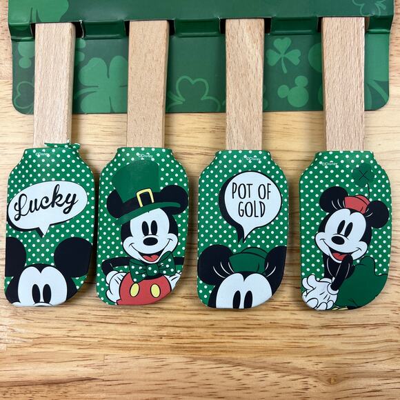 Disney Mickey Mouse St. Patrick's Day Four Pack Spatula Set - NWT - Picture 3 of 4
